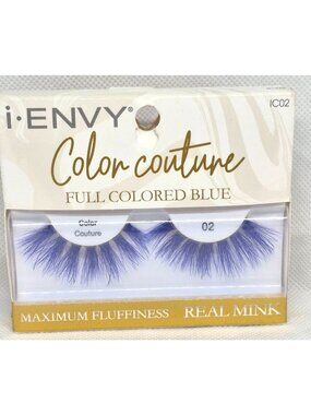 I-Envy Color Couture Blue Real Mink False Eyelashes Maximum Fluffiness IC02